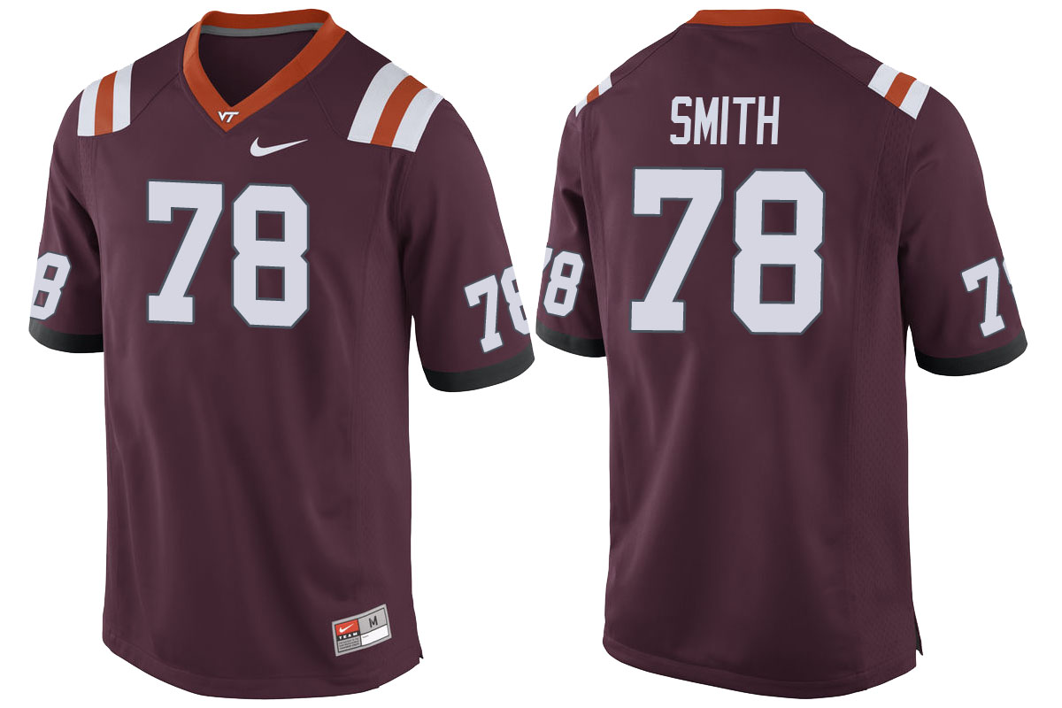 virginia tech hokies maroon bruce smith player performance jersey