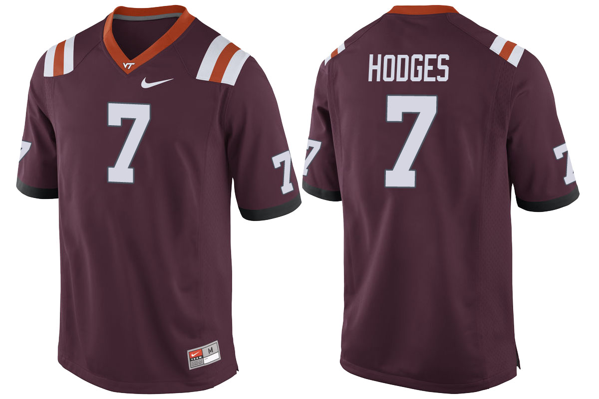 virginia tech hokies maroon bucky hodges player performance jersey