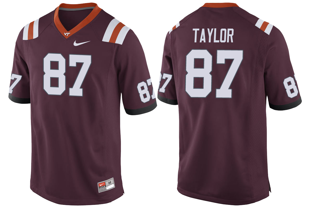virginia tech hokies maroon colton taylor player performance jersey
