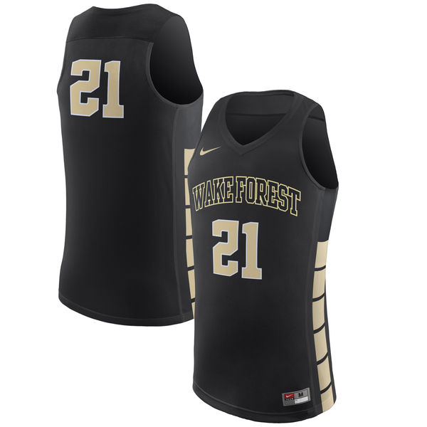 wake forest demon deacons 21 black basketball jersey