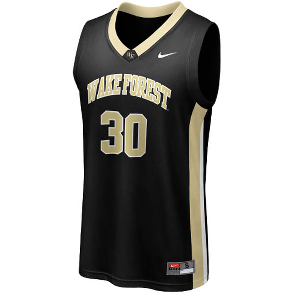 wake forest demon deacons 30 black basketball jersey