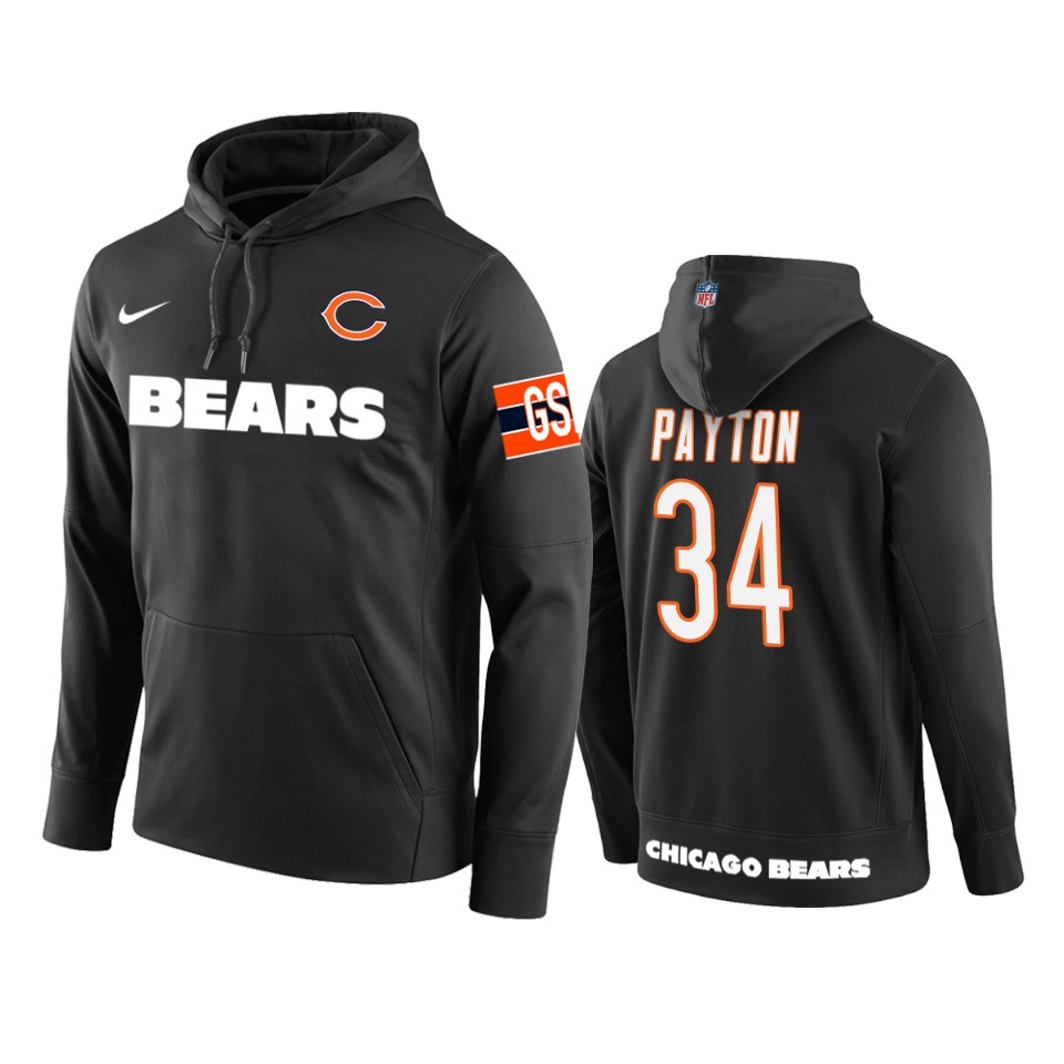 walter payton bears black circuit wordmark hoodie