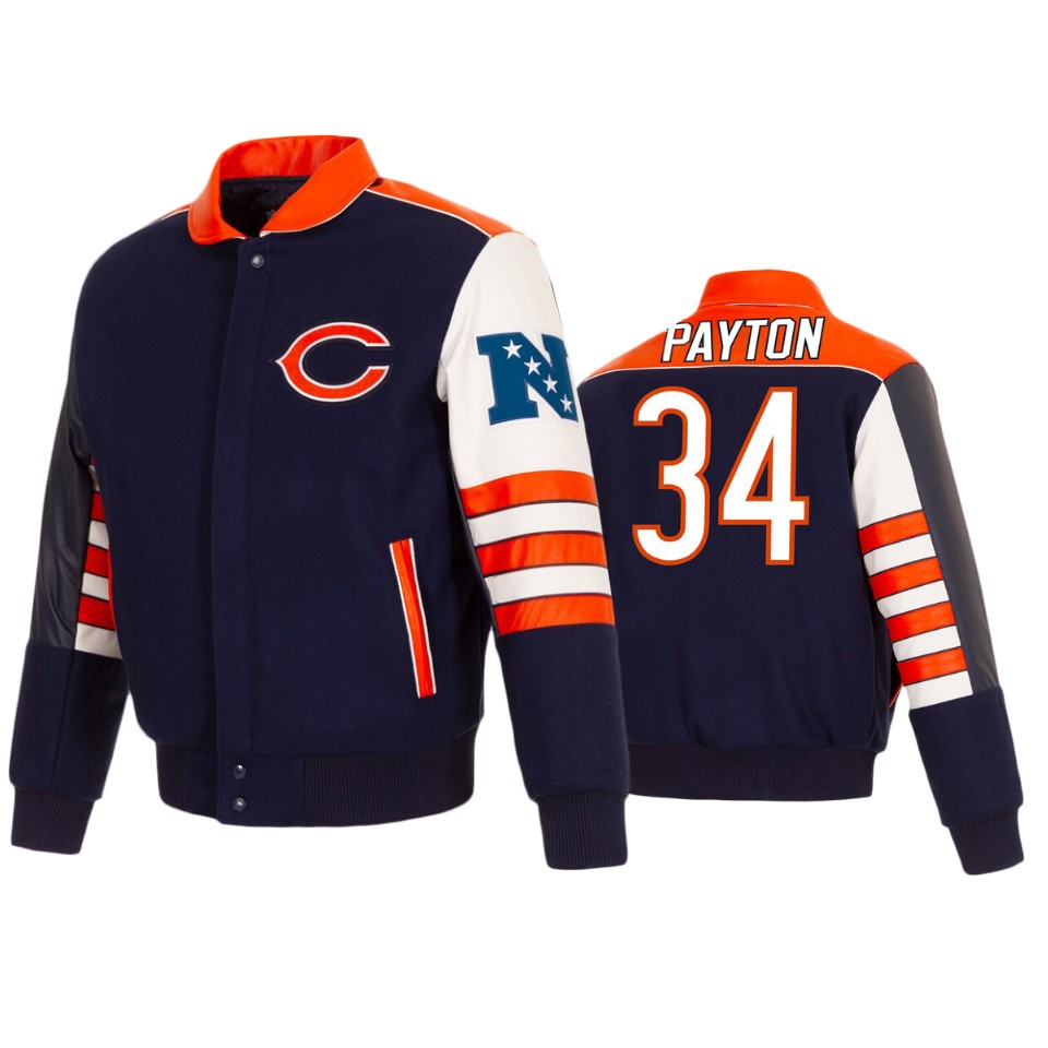 walter payton bears navy classic name & number jacket
