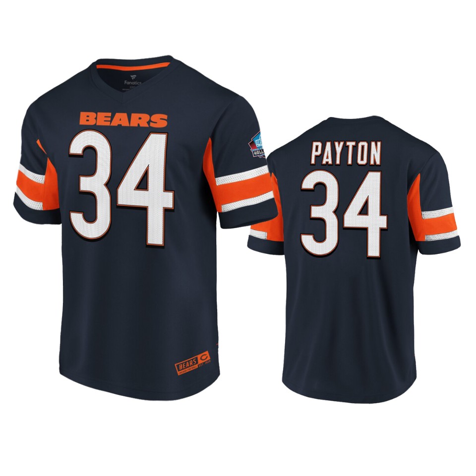 walter payton bears navy hall of fame hashmark t shirt