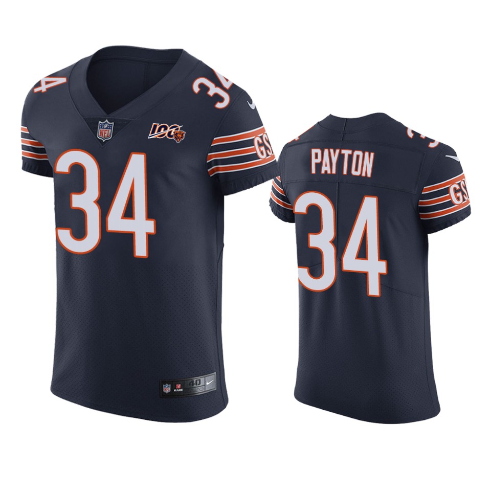 walter payton bears navy nfl 100 vapor elite jersey