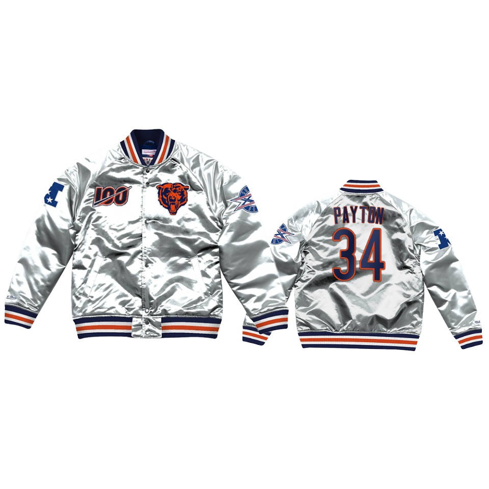 walter payton bears silver super bowl nfl 100 jacket