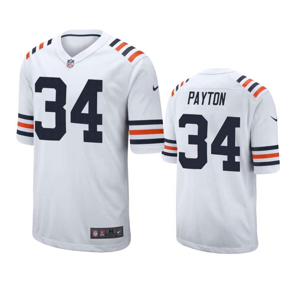 walter payton bears white alternate game jersey