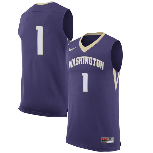 washington huskies 1 purple basketball jersey