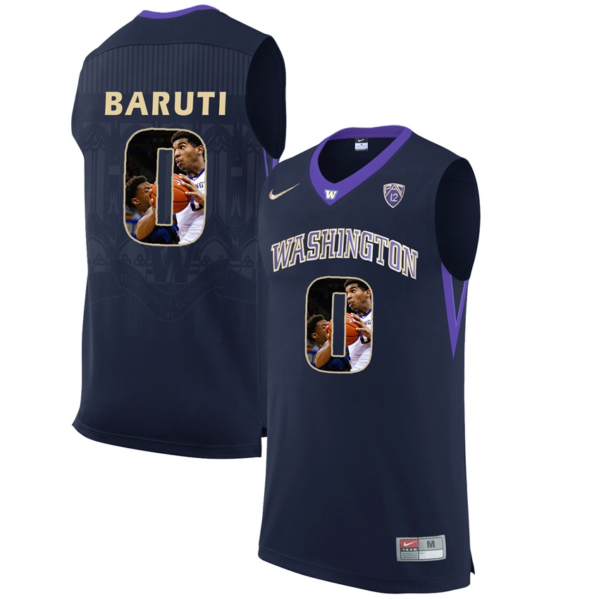 washington huskies black 0 bitumba baruti ncaa college basketball player portrait fashion jersey