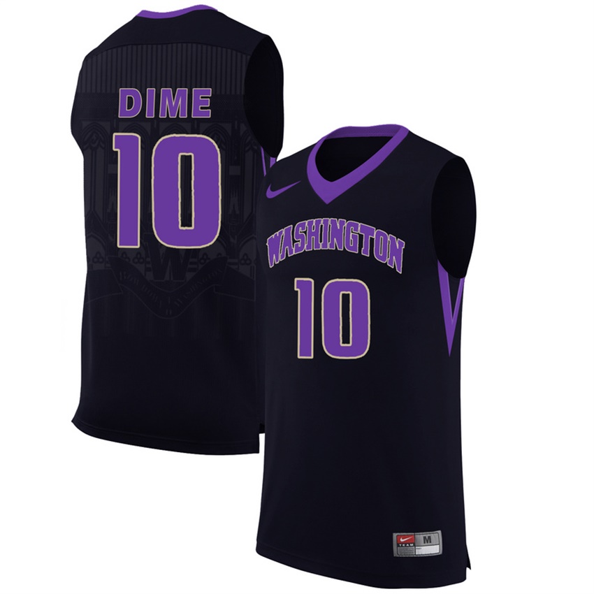 washington huskies black 10 malik dime college premier basketball jersey