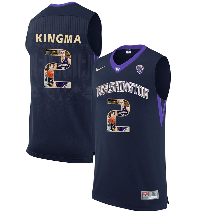 washington huskies black 2 dan kingma ncaa college basketball player portrait fashion jersey