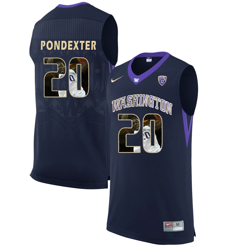 washington huskies black 20 quincy pondexter ncaa college basketball player portrait fashion jersey