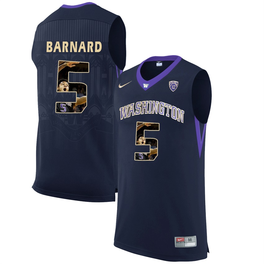 washington huskies black 5 quin barnard ncaa college basketball player portrait fashion jersey