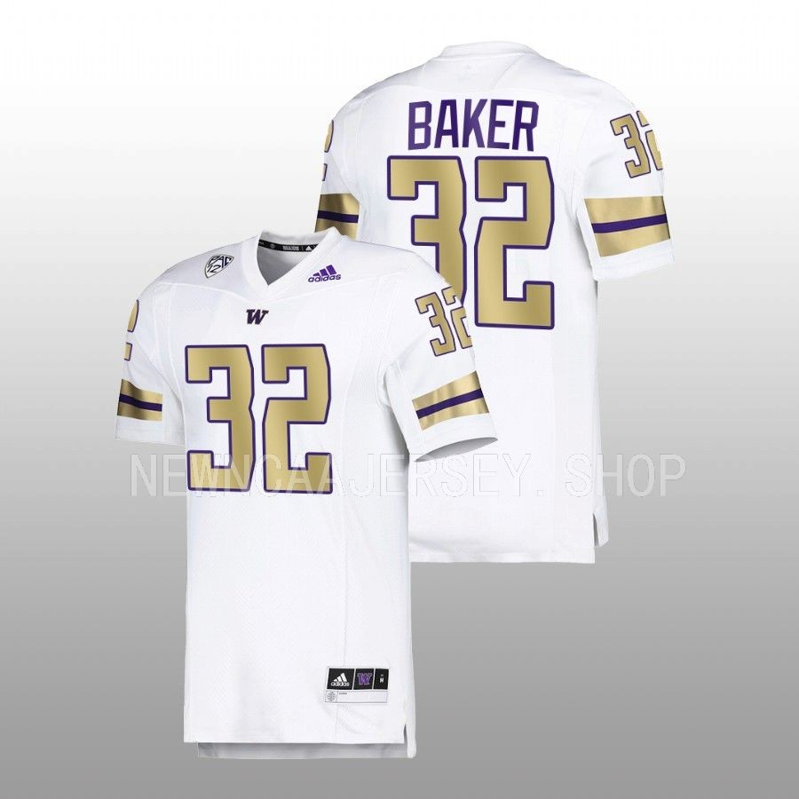 washington huskies budda baker white premier strategy football jersey