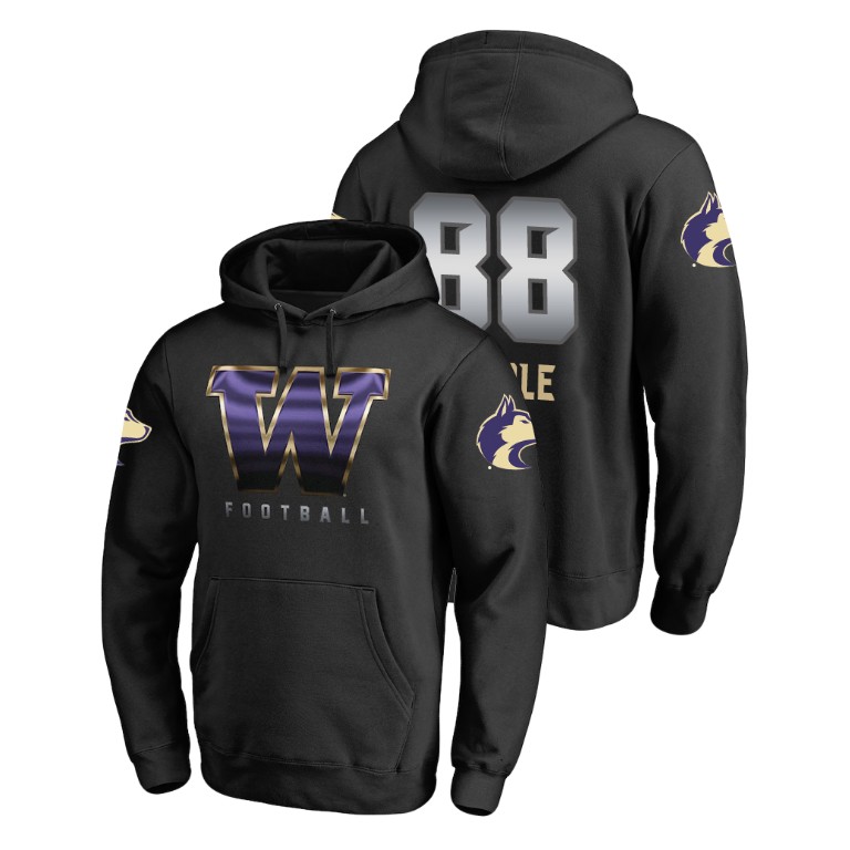 washington huskies football drew sample black midnight mascot men's hoodie