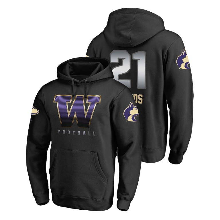 washington huskies football quinten pounds black midnight mascot men's hoodie