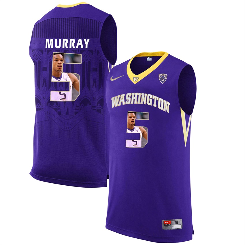 washington huskies purple 5 dejounte murray ncaa college basketball player portrait fashion jersey