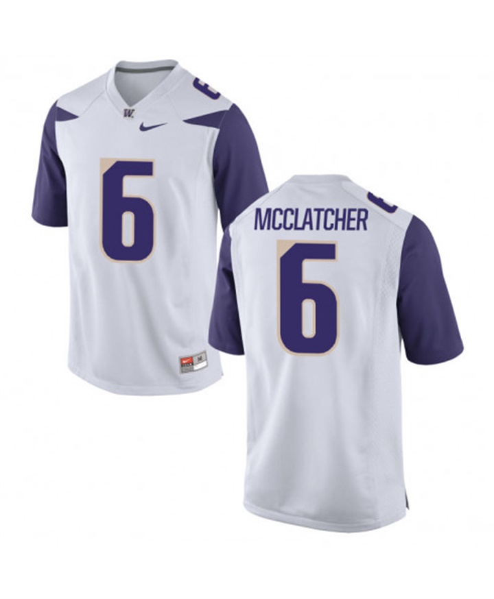 washington huskies white chico mcclatcher college football jersey