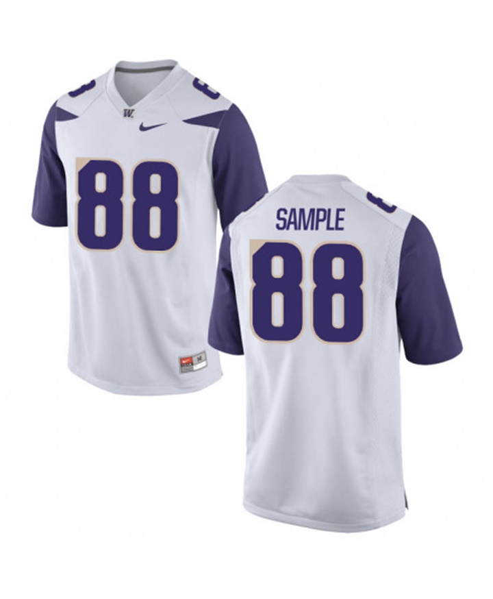 washington huskies white drew sample college football jersey