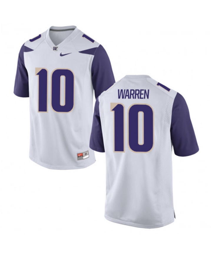 washington huskies white jusstis warren college football jersey