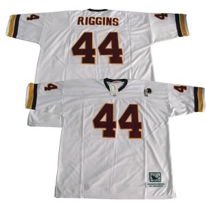 washington redskins #44 riggins white throwback jersey