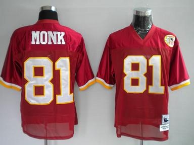 washington redskins #81 monk 50th red jerseys