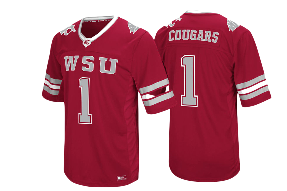 washington state cougars 1 crimson colosseum hail mary ii football jersey