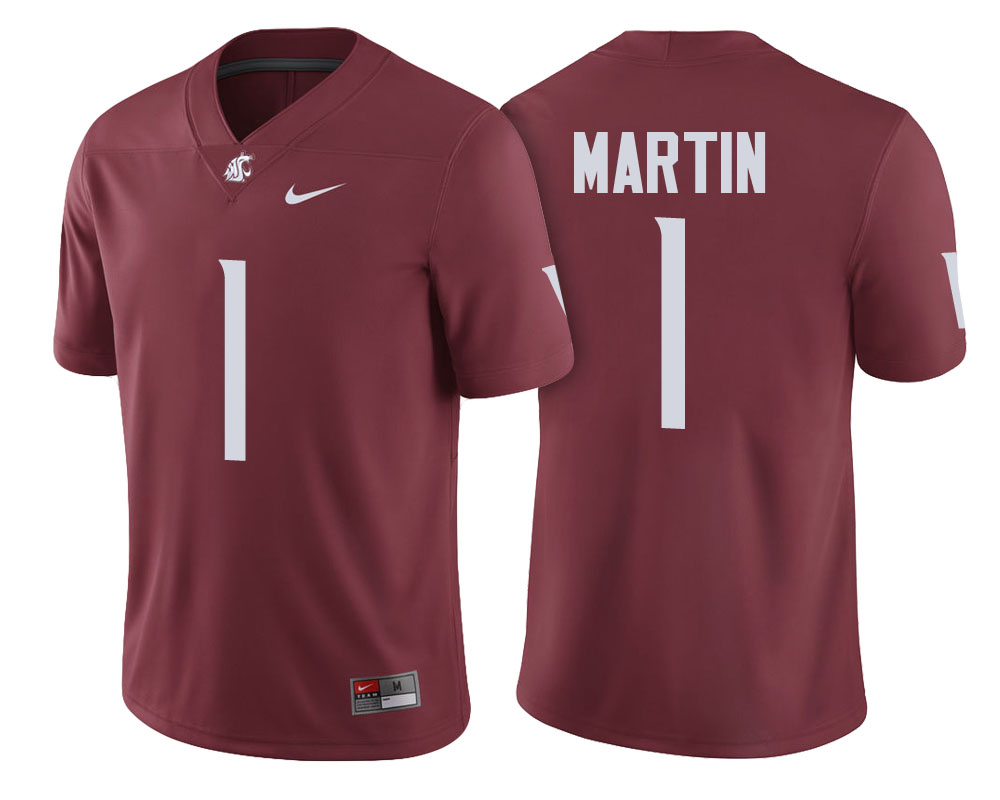 washington state cougars crimson davontavean martin college football jersey