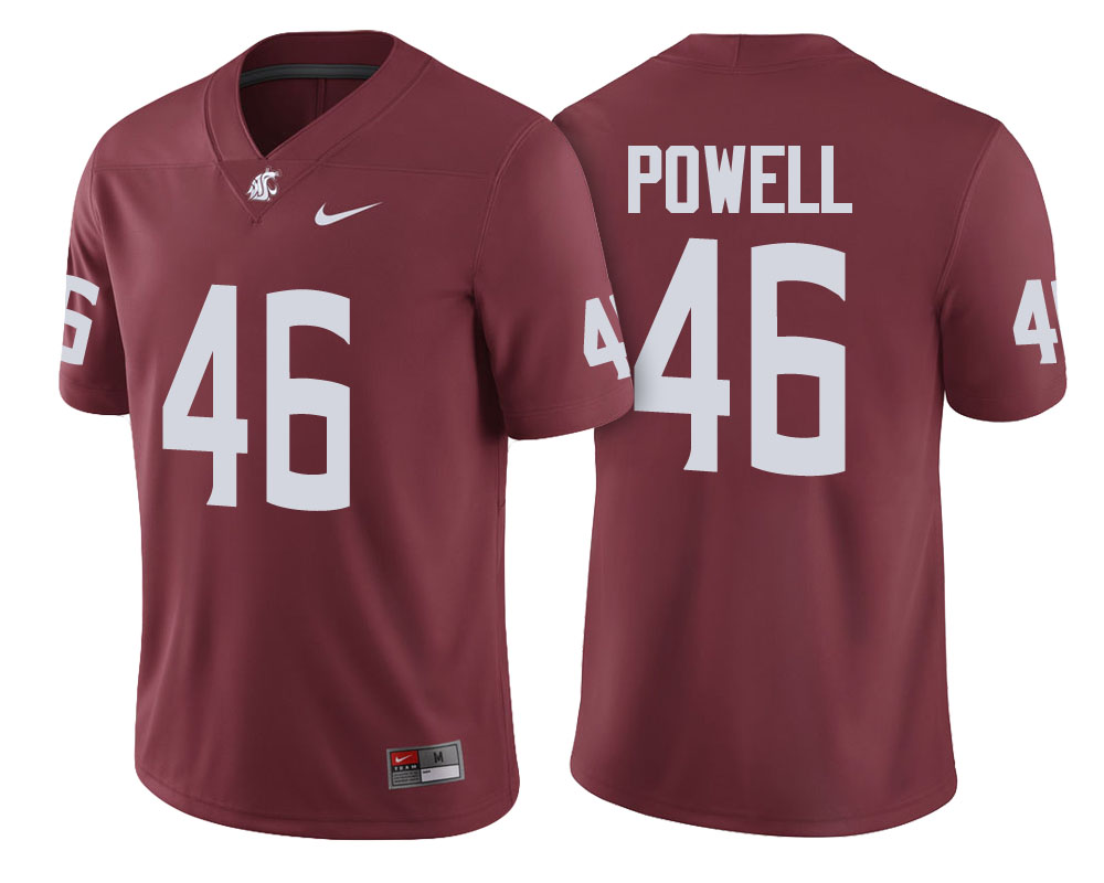 washington state cougars crimson erik powell college football jersey