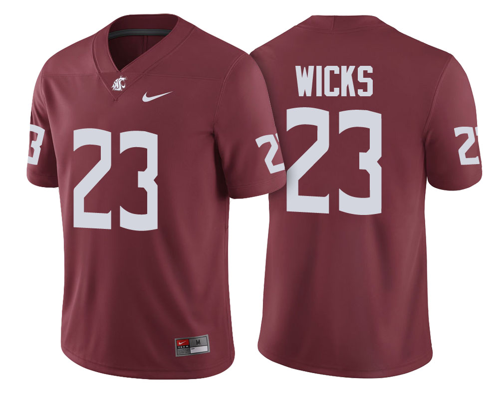 washington state cougars crimson gerard wicks college football jersey