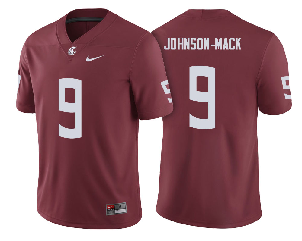 washington state cougars crimson isaiah johnson mack college football jersey