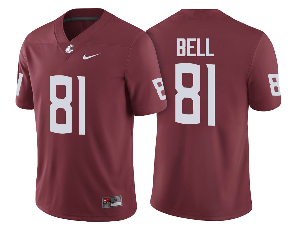 washington state cougars crimson renard bell college football jersey