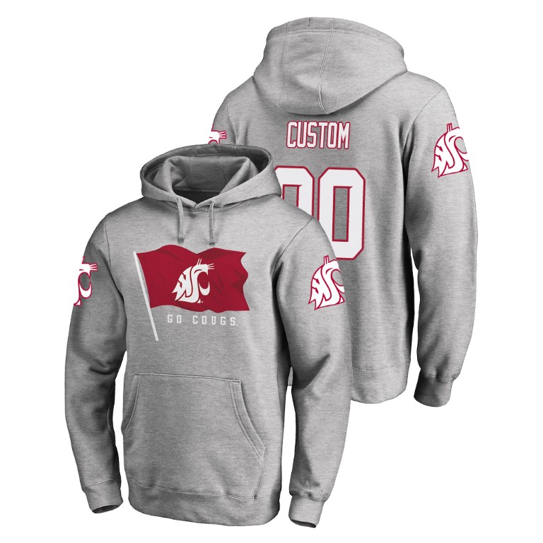 washington state cougars football custom heathered gray hometown collection men's hoodie 1a