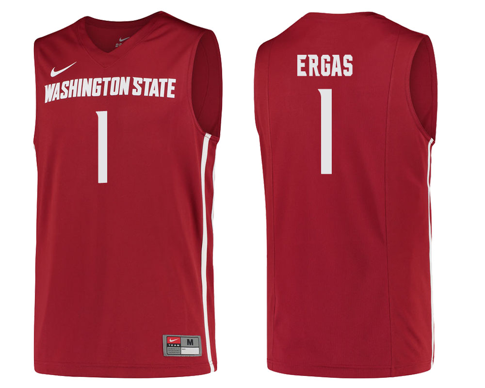 washington state cougars jamar ergas cardinal college basketball jersey