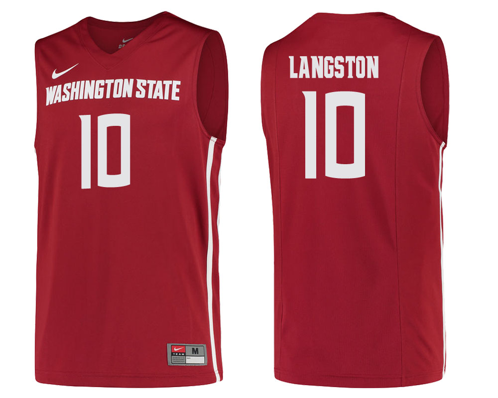 washington state cougars kj langston cardinal college basketball jersey