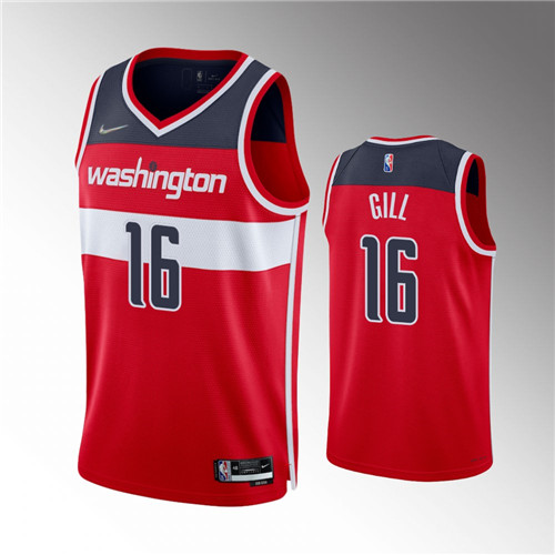 Washington Wizards Anthony Gill 2021-22 75th Anniversary Diamond Icon Red stitched Jersey #16