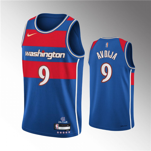 Washington Wizards Deni Avdija 2021-22 75th Anniversary City Blue stitched Jersey #9