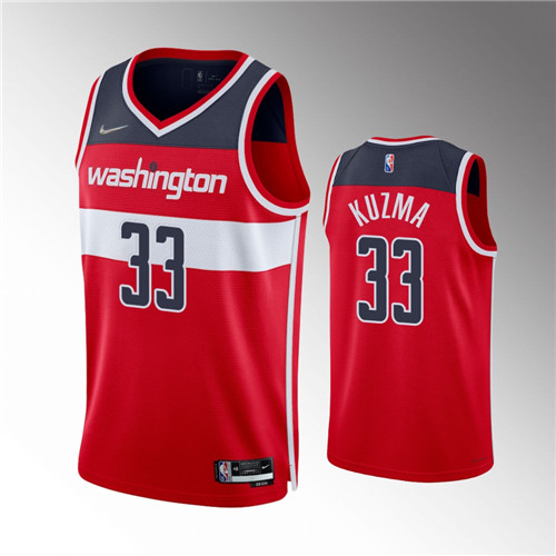 Washington Wizards Kyle Kuzma 2021-22 75th Anniversary Diamond Icon Red stitched Jersey #33