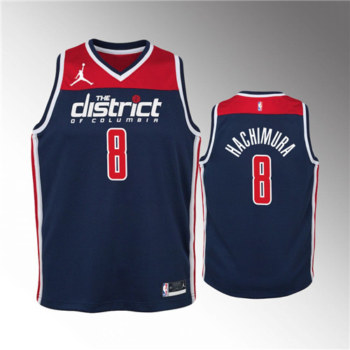Washington Wizards Rui Hachimura Statement Navy stitched Jersey #8