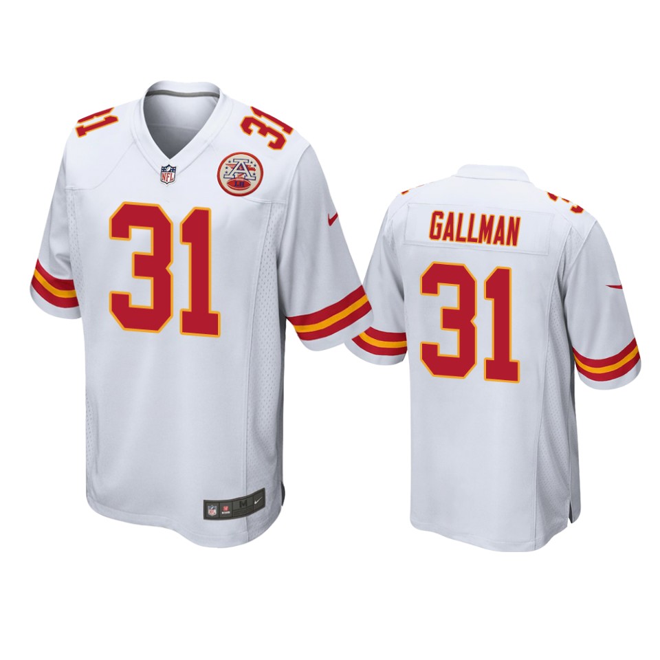 wayne gallman chiefs white game jersey