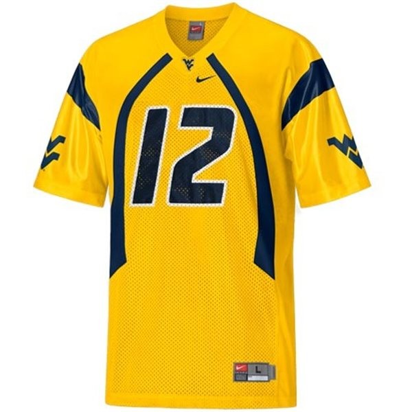 west virginia mountaineers 12 geno smith gold football jersey