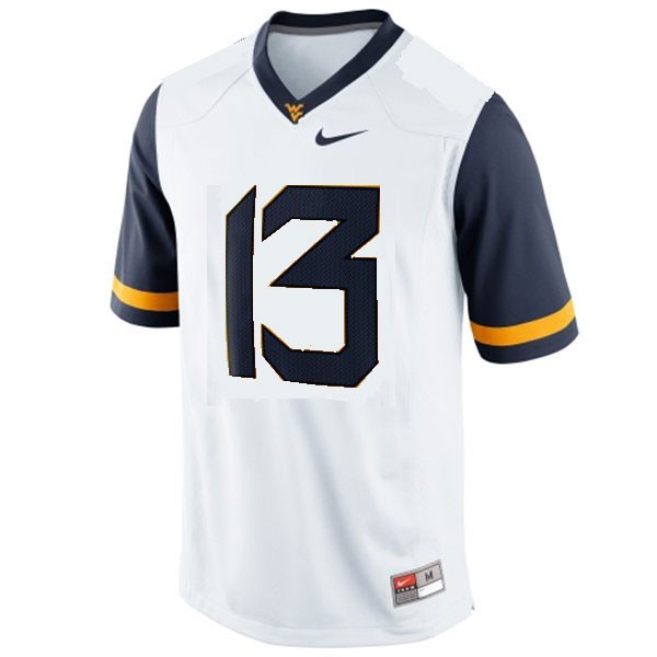 west virginia mountaineers 13 andrew buie white football youth jersey