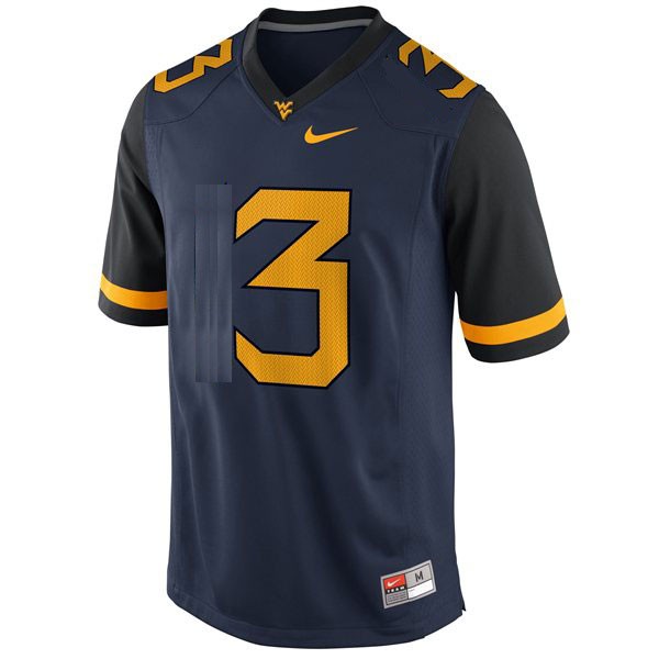 west virginia mountaineers 3 stedman bailey blue football jersey