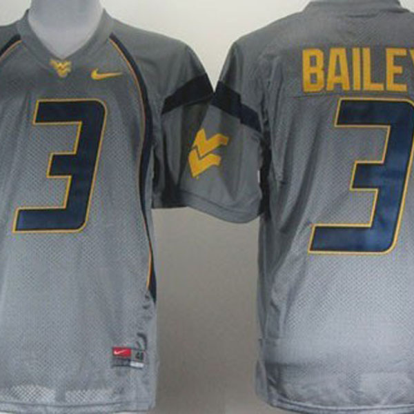 west virginia mountaineers 3 stedman bailey gray football youth jersey