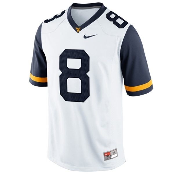 west virginia mountaineers 8 karl joseph white football jersey
