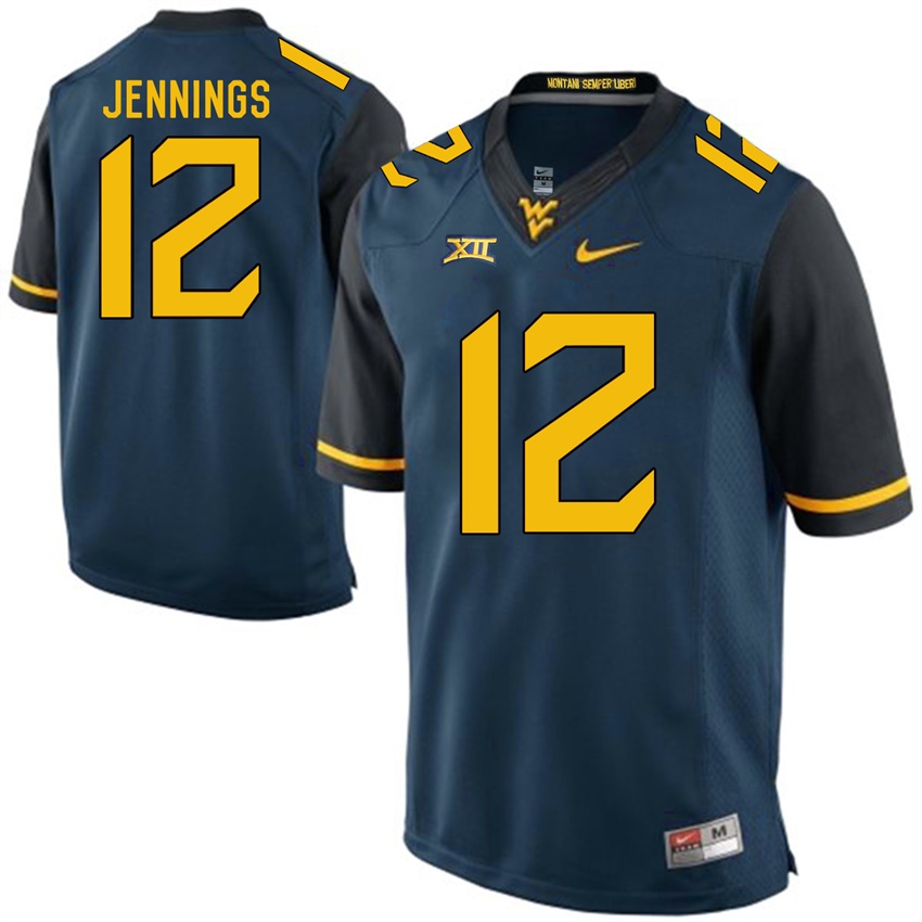 west virginia mountaineers blue gary jennings college football jersey