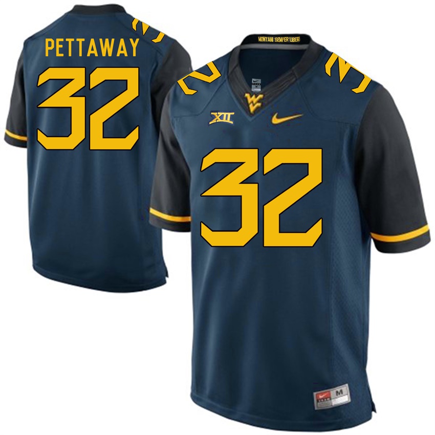 west virginia mountaineers blue martell pettaway college football jersey