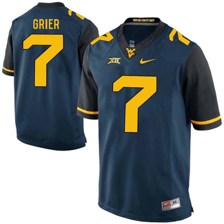 west virginia mountaineers blue will grier college football jersey