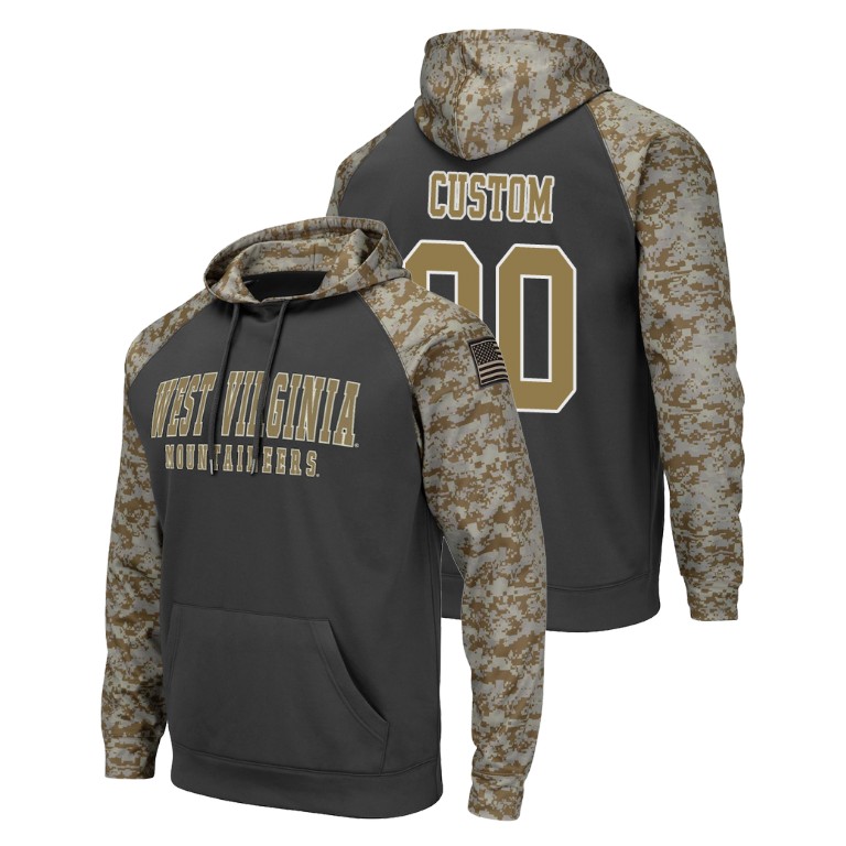 west virginia mountaineers football custom charcoal united we stand men's hoodie