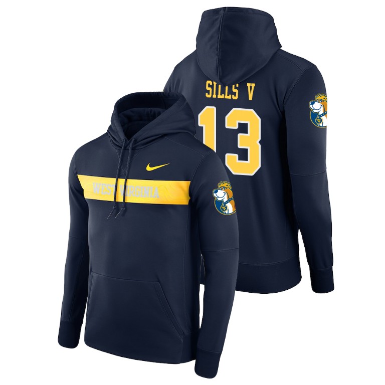 west virginia mountaineers football performance david sills v navy sideline seismic men's hoodie
